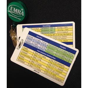 EMRA Critical Medications Dosage Badge Cards